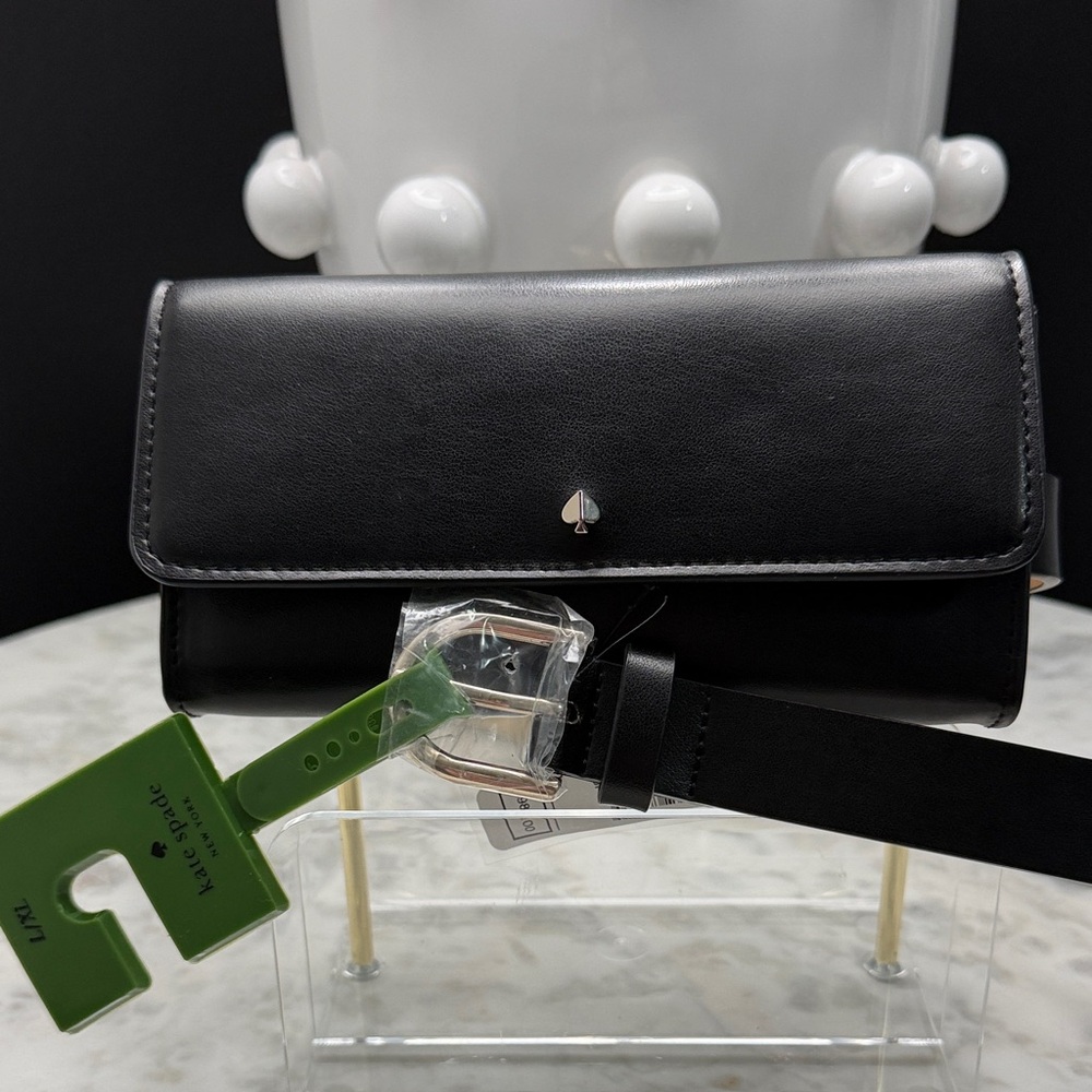 Kate Spade Black Leather Belt Bag.